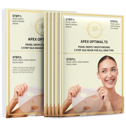 3-Step Pearl Silk Hydrating Facial Mask - Includes Serum & Eye Cream