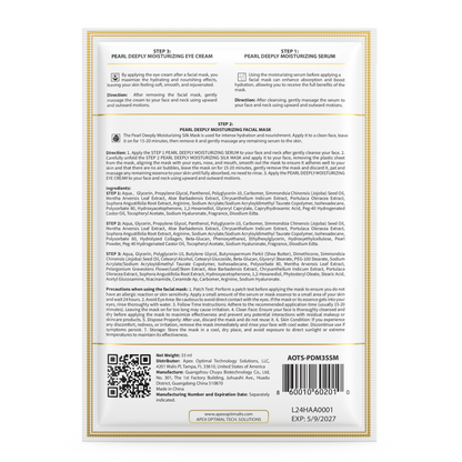 3-Step Pearl Silk Hydrating Facial Mask - Includes Serum & Eye Cream