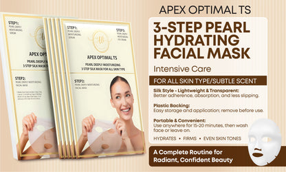 3-Step Pearl Silk Hydrating Facial Mask - Includes Serum & Eye Cream